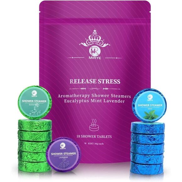 Aromatherapy Shower Steamers for Women or Men, Organic with Essential Oils, 18-